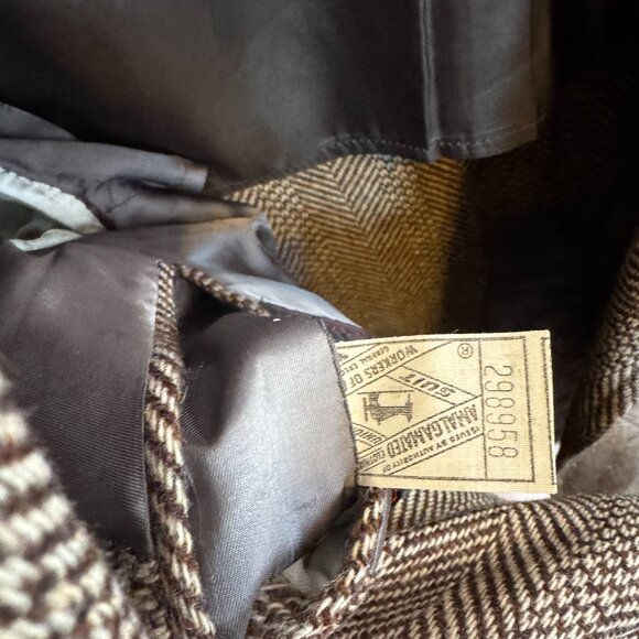 Vintage Brown Herringbone Harris Tweed Wool Blazer Sz 38R - Picture 6 of 10
